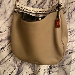 Coach Nomad Hobo Purse Stonewashed with snakeskin style handle